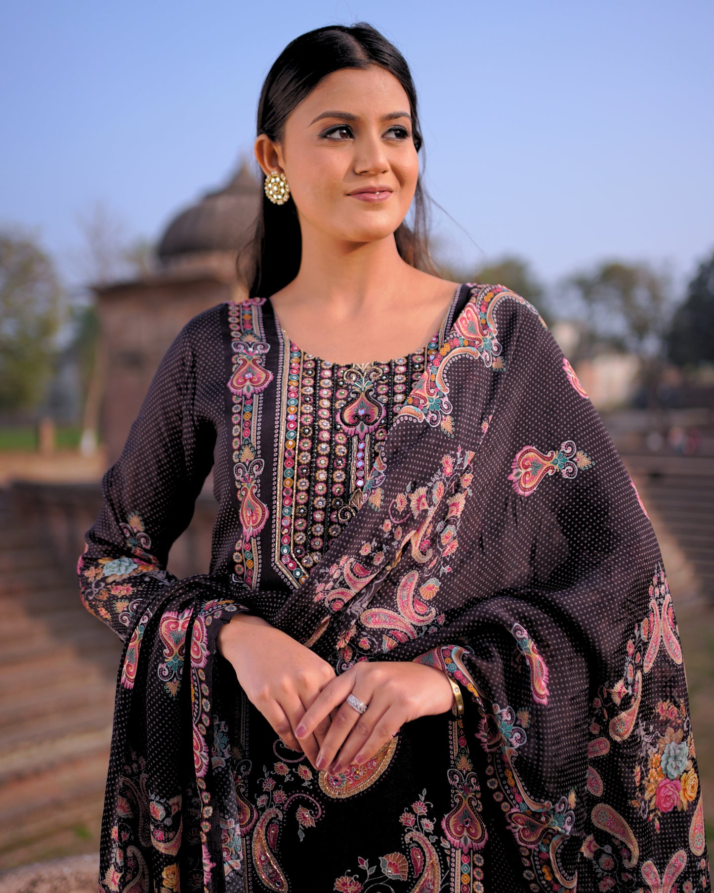 Printed Embroidered Kurta Set | MX 152 A