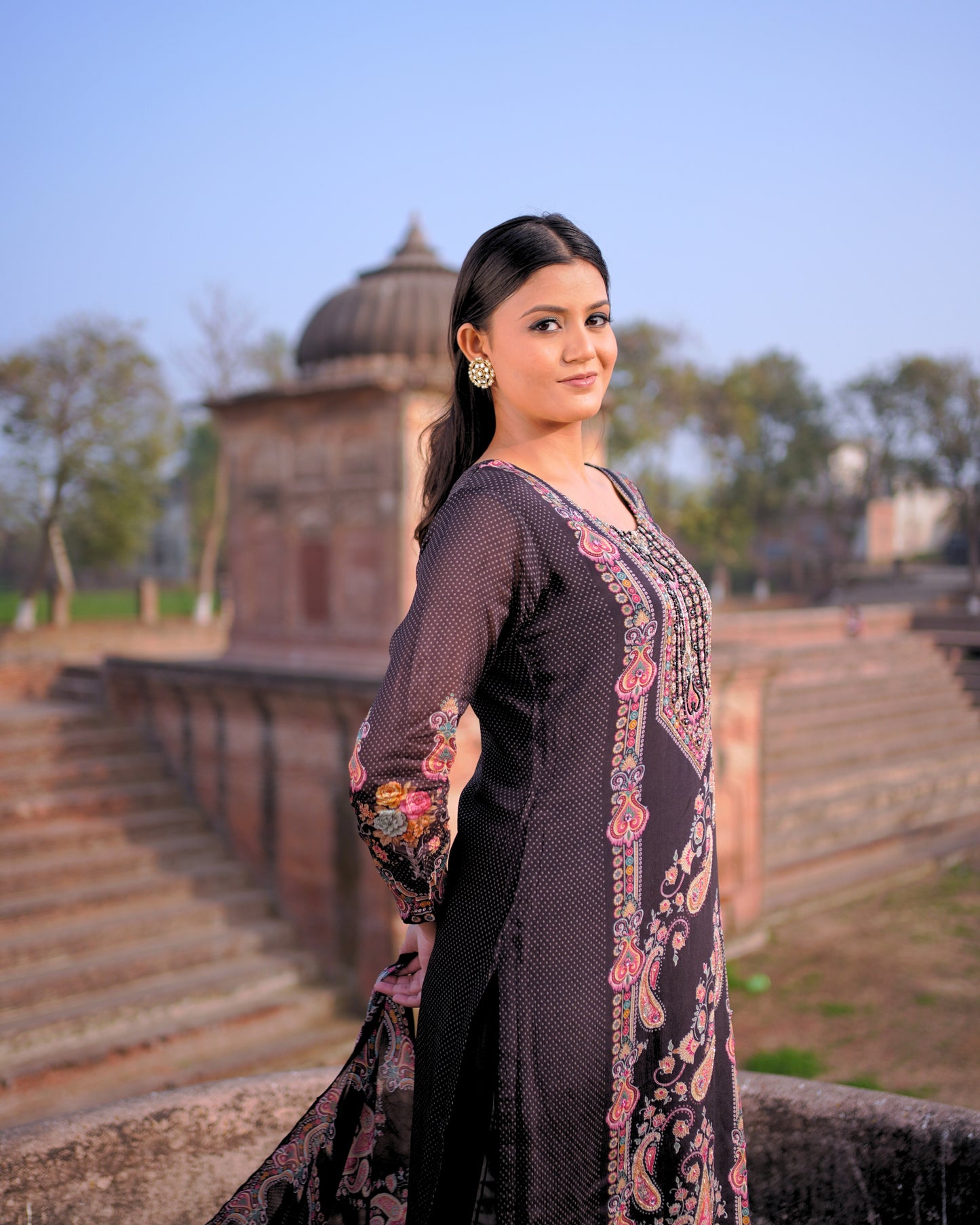 Printed Embroidered Kurta Set | MX 152 A