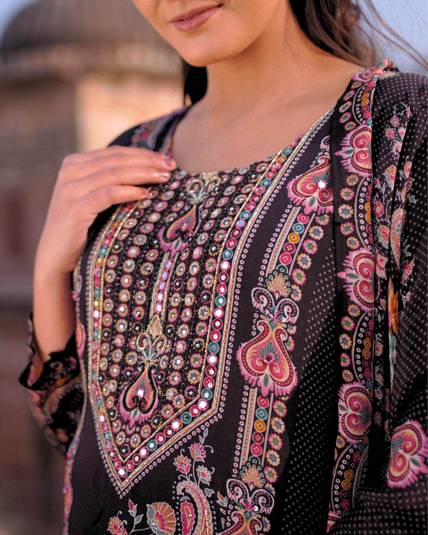 Printed Embroidered Kurta Set | MX 152 A