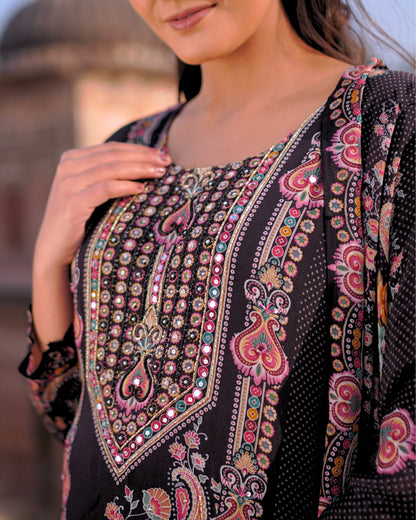 Printed Embroidered Kurta Set | MX 152 A