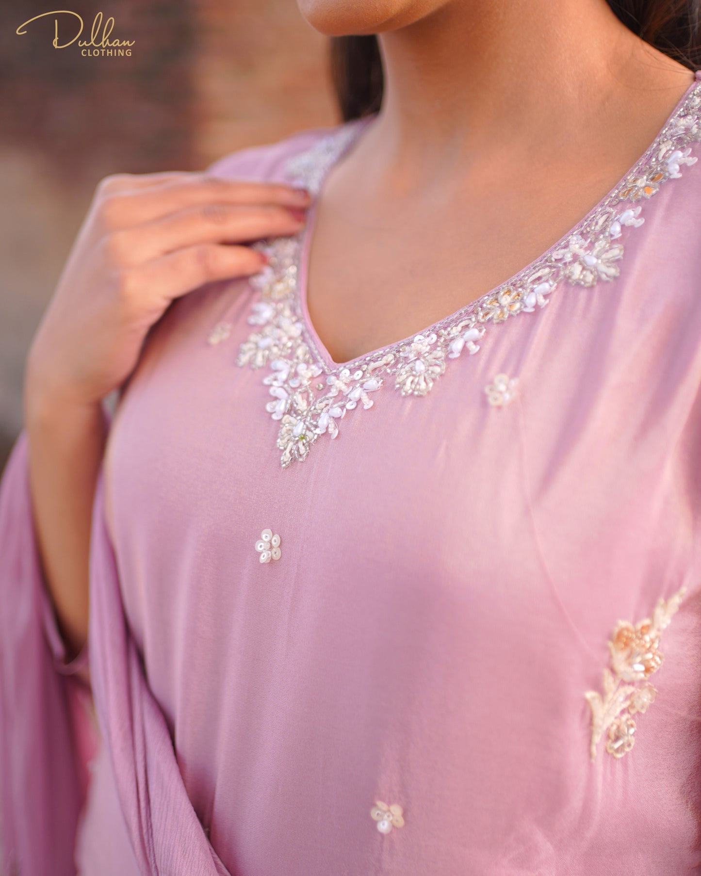 Blush Pink Embroidered Kurta Palazzo Set with Dupatta | MX 146A