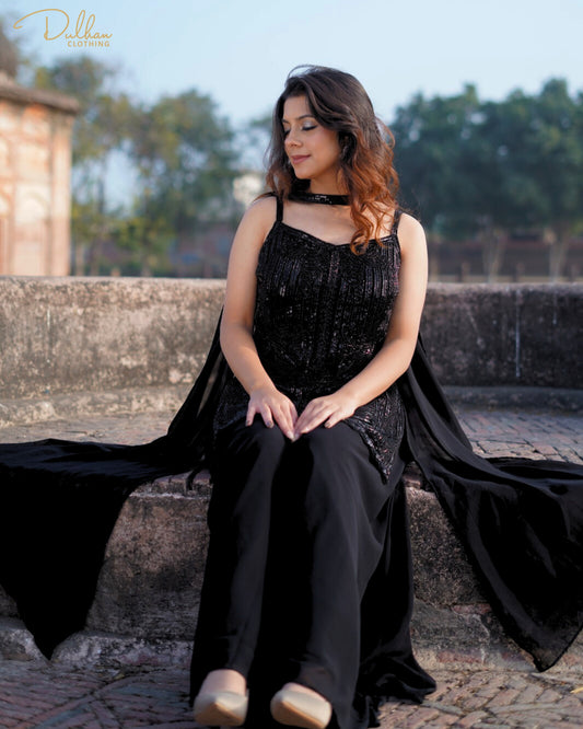 Black Sequin Party Top | MX 160 A