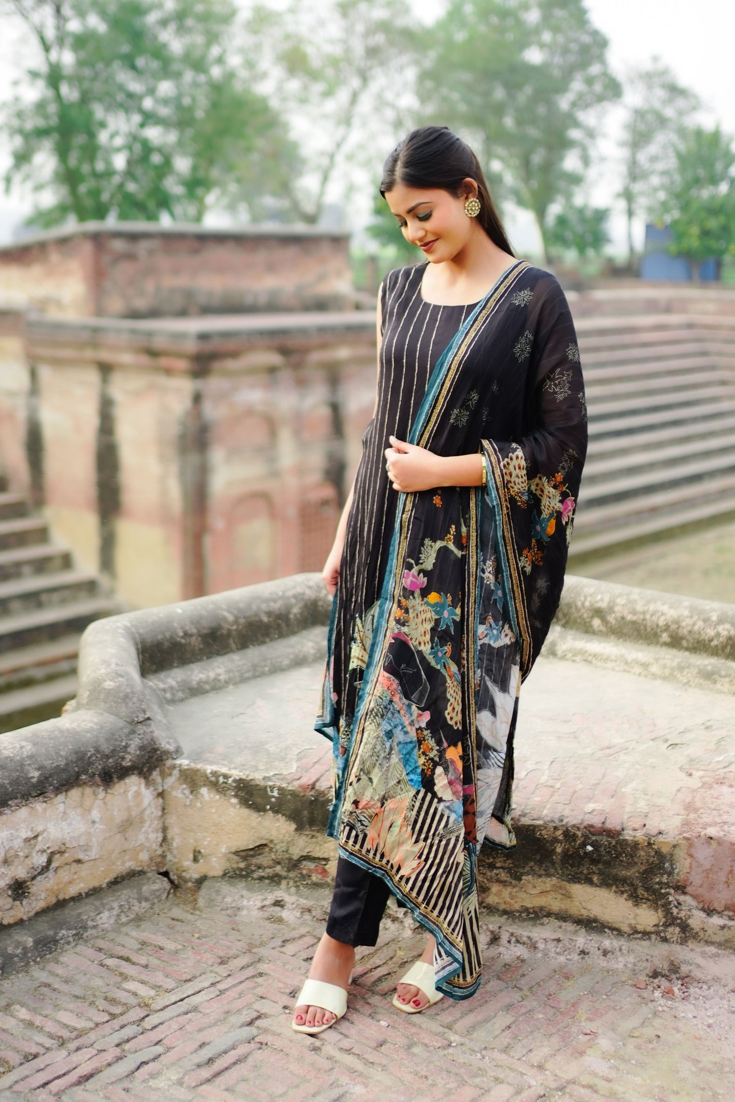 Black Printed Designer Suit Set GT 630A