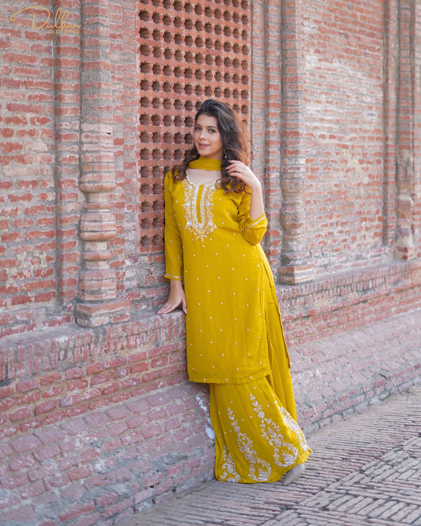 Mustard Embroidered Kurta Set | MX 164 A