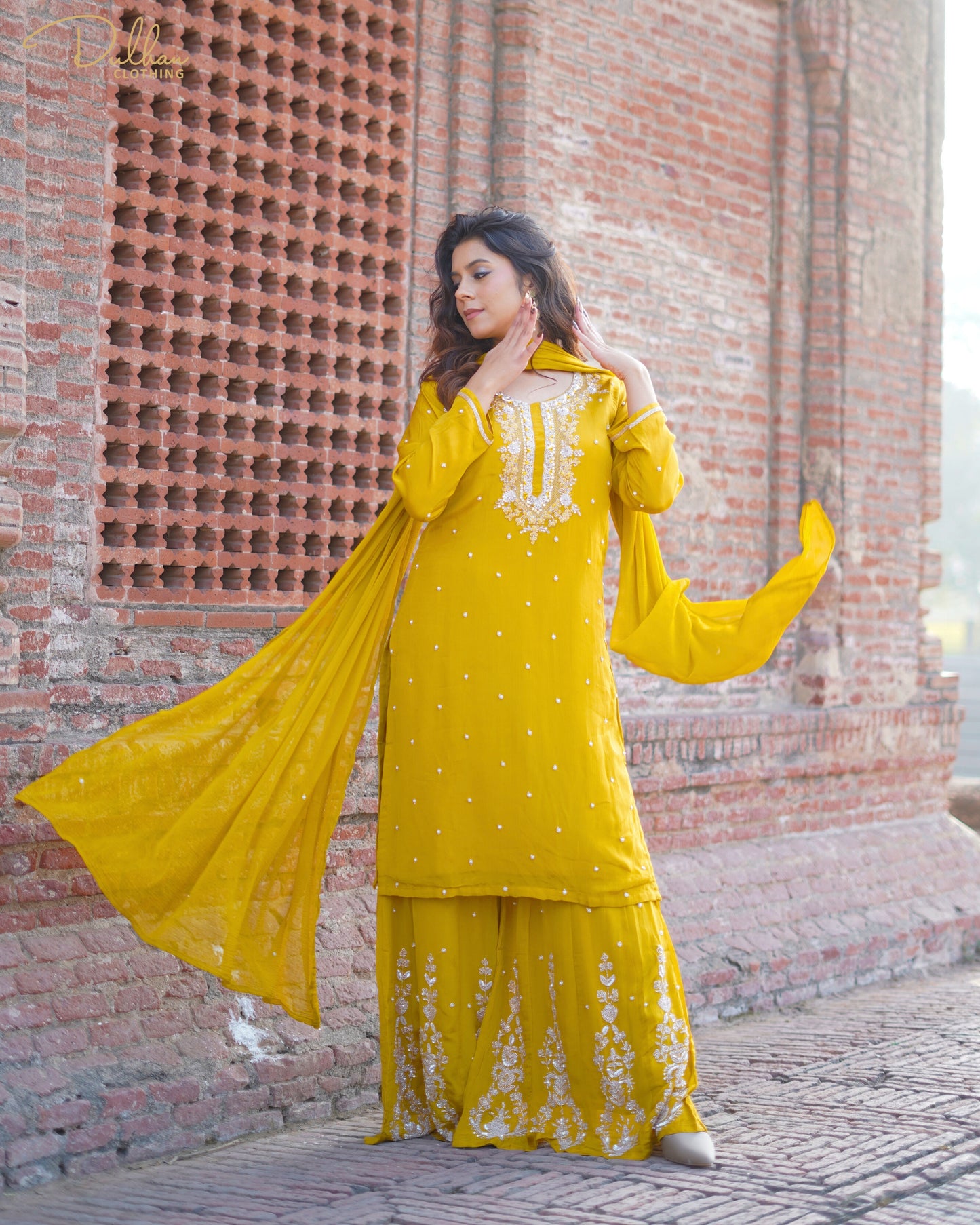 Mustard Embroidered Kurta Set | MX 164 A