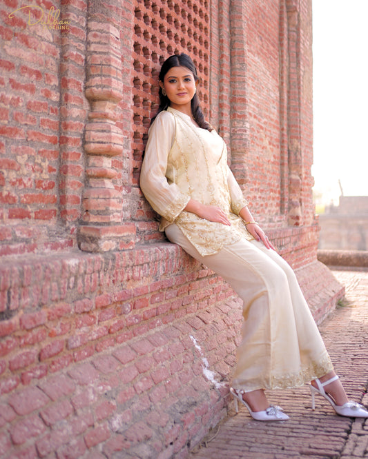 Ivory Embroidered Kurta Set | GNT 119 B
