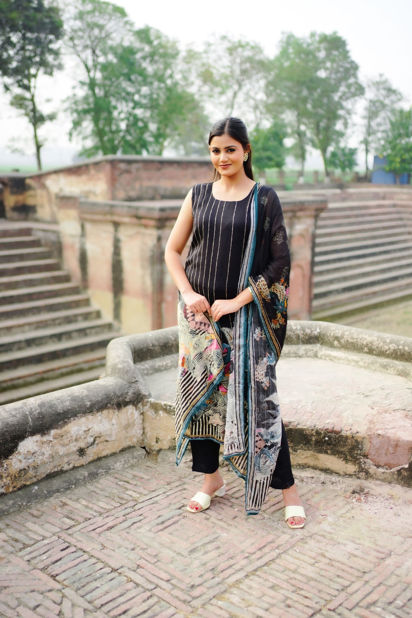 Black Printed Designer Suit Set GT 630A